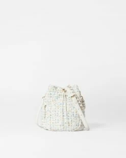 White Boucle Crosby Drawstring Bucket Bag -TRAVELPRO Sales 1333C1908 A1